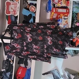 Hell Bunny pink viper and red rose mini dress